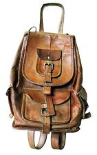 20" Bolsa Mochila Couro De Luxo Para Laptop, estilo mochila, vintage, genuíno homens de viagem comprar usado  Enviando para Brazil