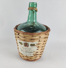 Jarro de vinho espanhol vintage 1972 Juan Hernandez Chalais vidro verde vime embrulhado comprar usado  Enviando para Brazil