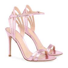 Moda Feminina Biqueira Redonda Fina Rosa Salto Alto Sandálias Sapatos Festa Nós, usado comprar usado  Enviando para Brazil