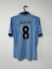 Camiseta de futebol Manchester City 2009/10 Home Nasri #8 Umbro masculina P comprar usado  Enviando para Brazil