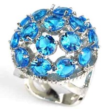 Bague argent bleu d'occasion Bague argent bleu d'occasion  Beaune-la-Rolande