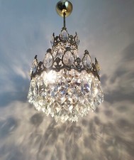Candelabro de cristal antigo vintage latão LED cesta teto comprar usado  Enviando para Brazil