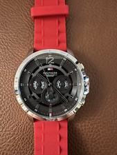 Relógio Tommy Hilfiger Luca cronógrafo mostrador cinza, pulseira de silicone vermelha, masculino  comprar usado  Enviando para Brazil