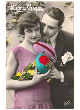 1936 cartolina innamorati usato  Italia