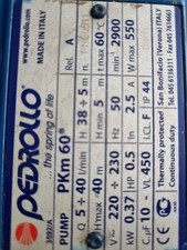 Avvolgimento pedrollo pkm60 usato  Barletta