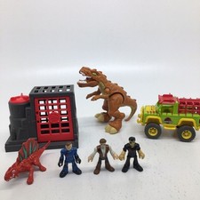 Imaginext Jurassic World Park Dinosaur Dimetrodon, Research Lab T-Rex Jeep Cage comprar usado  Enviando para Brazil