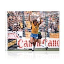 Usado, Foto de futebol brasileiro assinada por Zico: gol de 1982 comprar usado  Enviando para Brazil