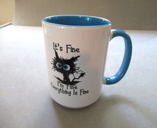 Caneca It's Fine I'm Fine Everything is Fine Cat 12 oz azul e branco comprar usado Caneca It's Fine I'm Fine Everything is Fine Cat 12 oz azul e branco comprar usado  Enviando para Brazil
