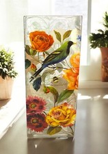 Vaso quadrado de vidro transparente flor de jade 11-3/4” marca noções altas comprar usado  Enviando para Brazil