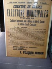 Affiche ancienne election d'occasion  Grasse