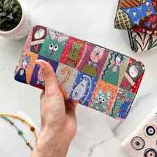 Carteira Boho Feminina, Tecido Feito à Mão 100% Algodão Gatos Loucos Bonitos comprar usado  Enviando para Brazil