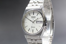 [Perto de ESTADO PERFEITO] SEIKO Chronos 8123-7130 34mm "Kanji" relógio vintage masculino quartzo prata comprar usado  Enviando para Brazil
