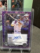 2025 Topps Chrome Adael Amador Rookie Auto RC Purple Speckle Refractor #154/299 comprar usado  Enviando para Brazil
