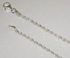 Usado, Correntes corda prata esterlina 2,8 mm corte diamante 925 Itália 20" 22" 24" garra de lagosta comprar usado  Enviando para Brazil