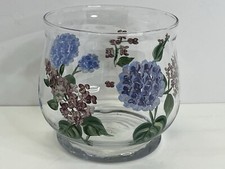 Castiçal pilar de vidro pintado à mão White Barn azul hortênsia roxo lilás comprar usado  Enviando para Brazil