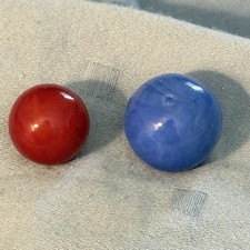 Usado, Lote de 2 bolas de gude vintage de cor sólida azul 0,64” tijolo vermelho MF Christianson 0,525” comprar usado  Enviando para Brazil