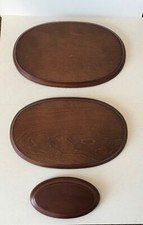 De colección 3 bases de soporte de placa de exhibición de madera ovalada de caoba 2-8 1/2 x 5 1-5 x 2 1/2 segunda mano  Embacar hacia Mexico
