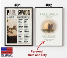 Pôster PAUL SIMON In Concert A Quiet Celebration 2025, data personalizada e turnê pela cidade comprar usado  Enviando para Brazil