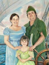 Retrato de família personalizado retrato pintura a óleo da sua foto arte 100% feita à mão comprar usado  Enviando para Brazil