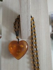 Amber resin heart for sale  BOURNEMOUTH