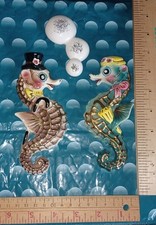 Usado, Vintage Cavalo Marinho Menino Menina Bolha PY Anthro Cerâmica Parede Pendurada Japão BOM!!! comprar usado  Enviando para Brazil