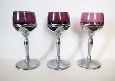 Copo de coquetel antigo Farber Brothers Art Deco AMETISTA E LICOR CROMADO, usado comprar usado  Enviando para Brazil