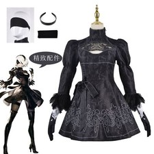 Cosplay NieR Automata 2B Fantasia Vestido Halloween Carnaval Ternos Conjunto Completo de Roupas comprar usado  Enviando para Brazil