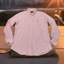 Usado, Camisa polo Ralph Lauren M rosa carne pônei Oxford tecido botão para baixo OCBD Preppy comprar usado  Enviando para Brazil