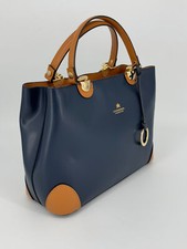 Bolsa tote Cuoieria Fiorentina couro marinho e bronzeado, feita na Itália comprar usado  Enviando para Brazil