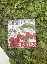 Tin cherry sign for sale  Granville
