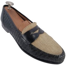 Sapatos sociais masculinos italianos Premier Nordstrom 10,5 preto bronzeado tecido espectador vintage comprar usado  Enviando para Brazil
