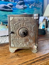 Antigo White City Puzzle Safe Still Bank, Nicol Co. Chicago, Pat. 23/10/1894 comprar usado  Enviando para Brazil