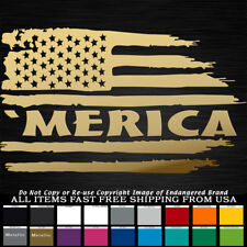 'Calcomanía pegatina de estrellas y rayas izquierdas con bandera hecha jirones de Merica EE. UU. segunda mano  Embacar hacia Mexico