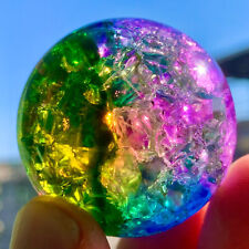 Esfera de cuarzo arco iris titanio natural 77G bola de cristal curación, usado segunda mano  Embacar hacia Argentina