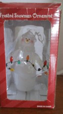 Frosted snowman ornament for sale  Olympia