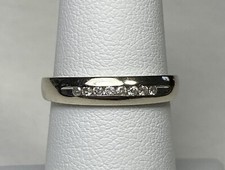 Conjunto de canais de ouro branco 14K sólido tamanho 7,25 pulseira de 4 mm 💎 8 DIAMANTES NATURAIS! 2,5 g comprar usado  Enviando para Brazil