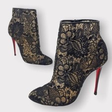 Christian Louboutin Miss Tênis 100 Renda Guipure Botas de Tornozelo Pretas 37 comprar usado  Enviando para Brazil