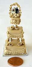 Casa de bonecas miniatura artesanal esculpido bolo de casamento 3 camadas vintage original 1:12 comprar usado  Enviando para Brazil