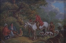 hunting oil painting for sale  LONDON