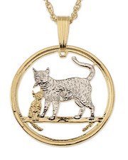 Cat pendant necklace for sale  Feeding Hills