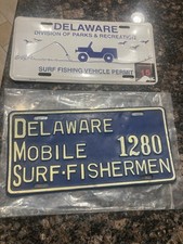 Usado, Placa de licença RARA azul DELAWARE MÓVEL SURF PESCADOR PRAIA PESCA comprar usado  Enviando para Brazil