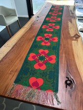 Corredor de mesa sueco vintage dos anos 60 com tecido de estopa de coração impresso em tela - 90" de comprimento comprar usado  Enviando para Brazil