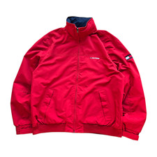 Jaqueta de iate Tommy Hilfiger zíper completo bordada com capuz escondido vermelha masculina GG comprar usado  Enviando para Brazil