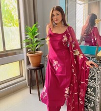 Conjunto de Calça Kurti Feminina Viscose Crepe Francês Designer Indiano Bollywood Terno Salwar comprar usado  Enviando para Brazil