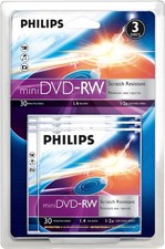 Filmadora Philips MINI DVD-RW 3 pacotes resistente a riscos 30 min vídeo, 1,4GB, 1-2x comprar usado  Enviando para Brazil
