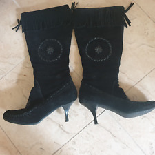 Black fringed suede for sale  LEEDS