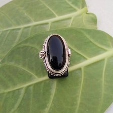 Anel veneno ônix preto prata esterlina 925 feito à mão anel caixa de segurança feminino comprar usado  Enviando para Brazil