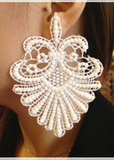 Orecchini pizzo macrame usato  Brescia