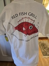 Camiseta Red Fish Grill Mardi Gras Bourbon Street New Orleans Ralph Brennan ALGODÃO, usado comprar usado  Enviando para Brazil