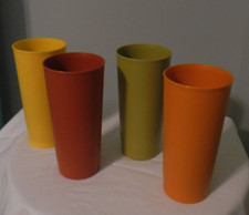 4 red plastic tumbler glasses for sale  Panama City